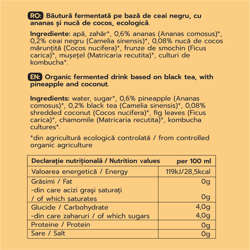 Kombucha TROPICALLY Fructe tropicale