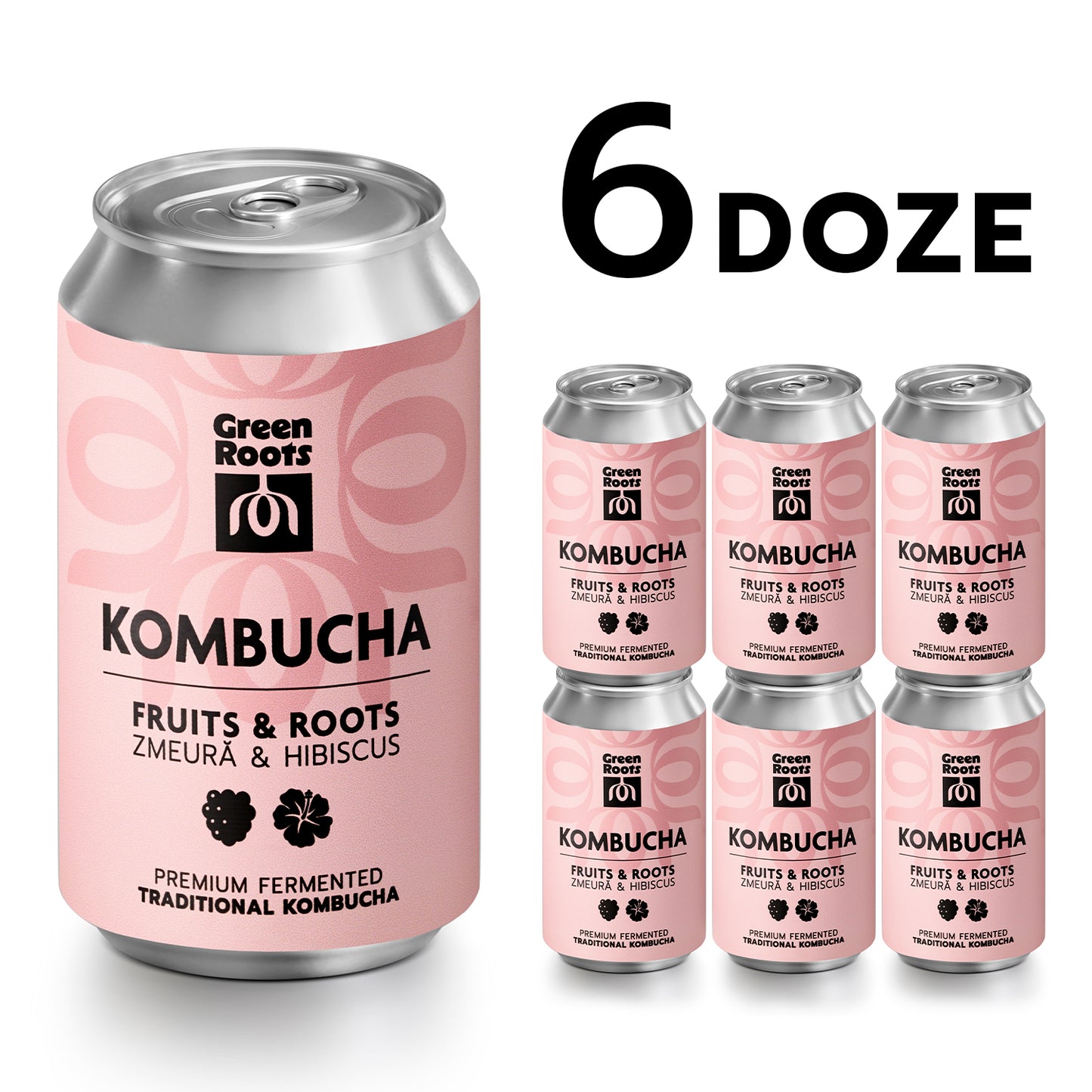 ECO Kombucha, Zmeura & Hibiscus, 6 pack