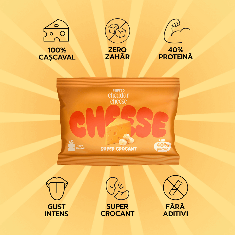 6 CRUNCHY PACK pufuleți de cașcaval Cheddar
