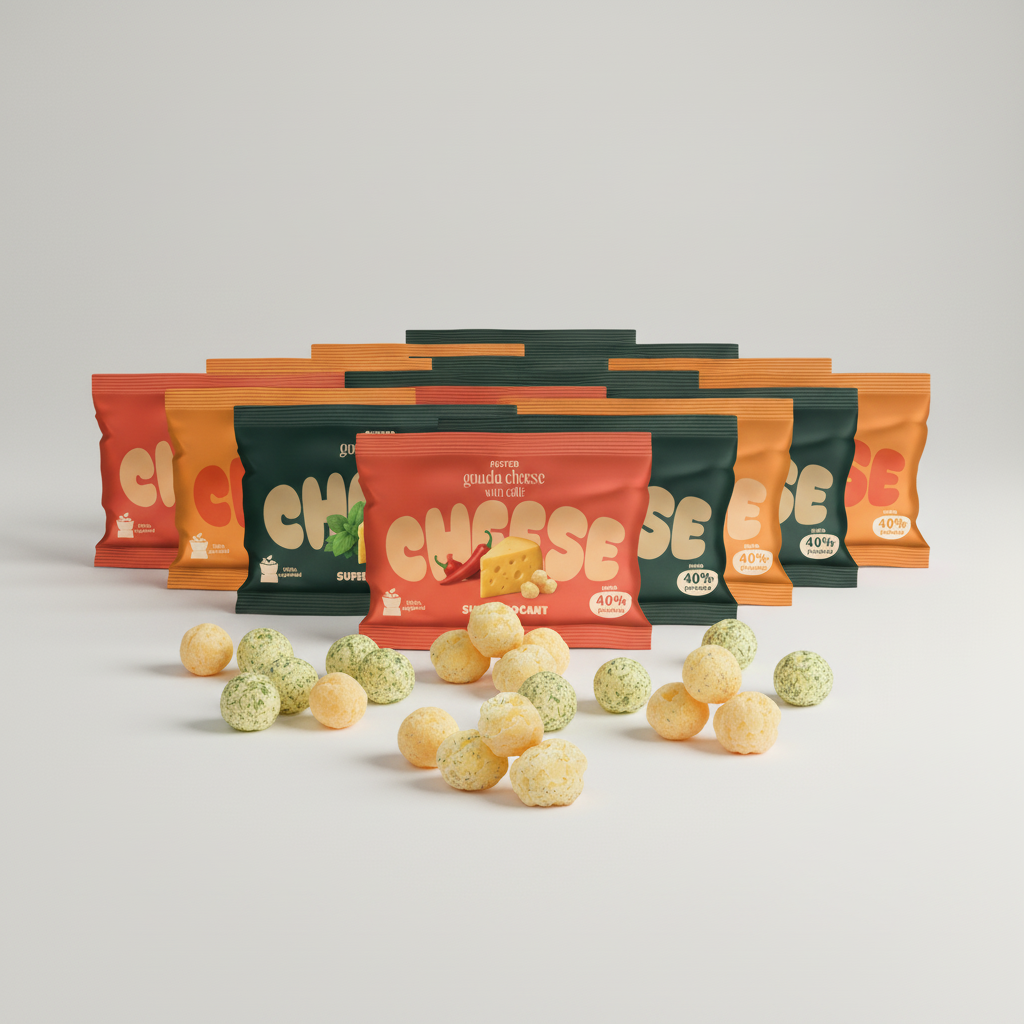 Party package SUPER CRUNCHY 4 arome x 5 buc / fiecare