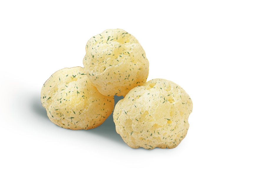 Puffs super crocante de cașcaval expandat Gouda cu ierburi