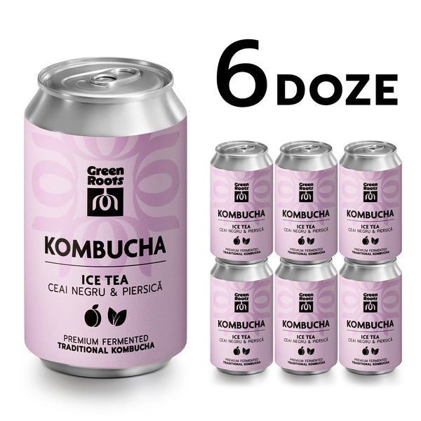 ECO Kombucha, Ceai Negru & Piersica, 6 pack