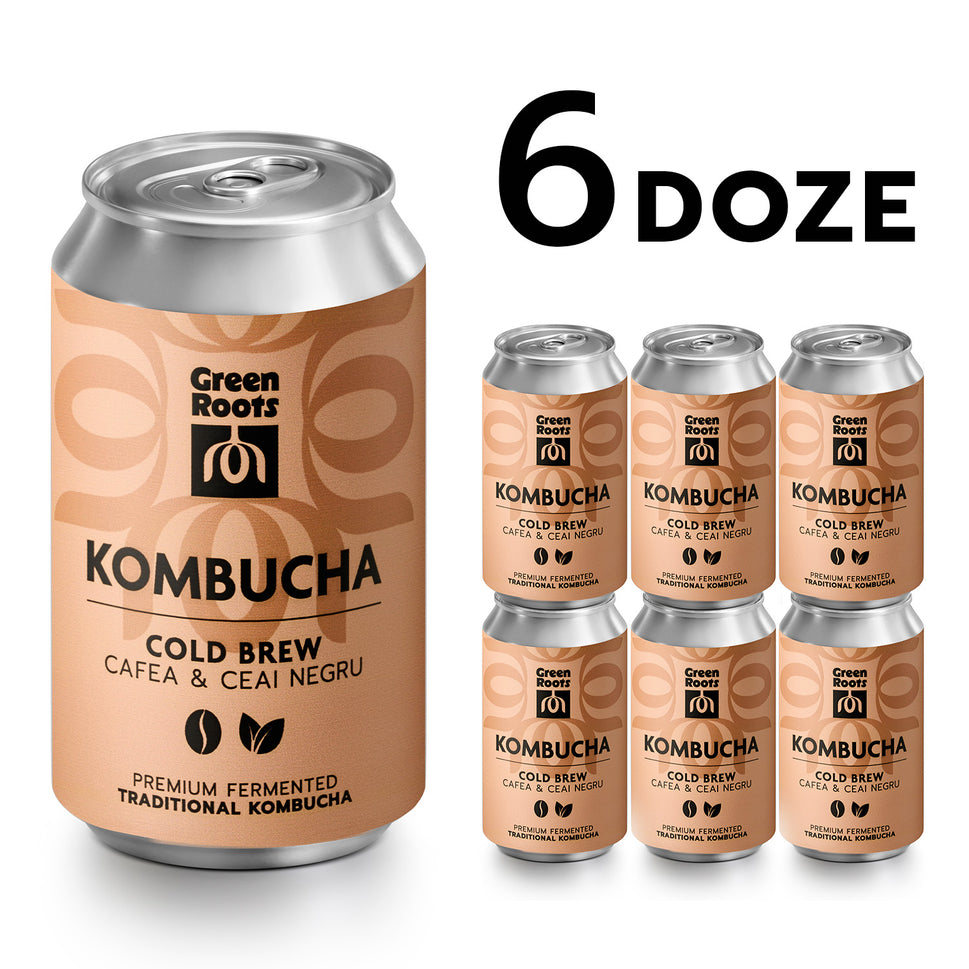 ECO Kombucha, Cold Brew, Cafea & Ceai Negru, 6 pack