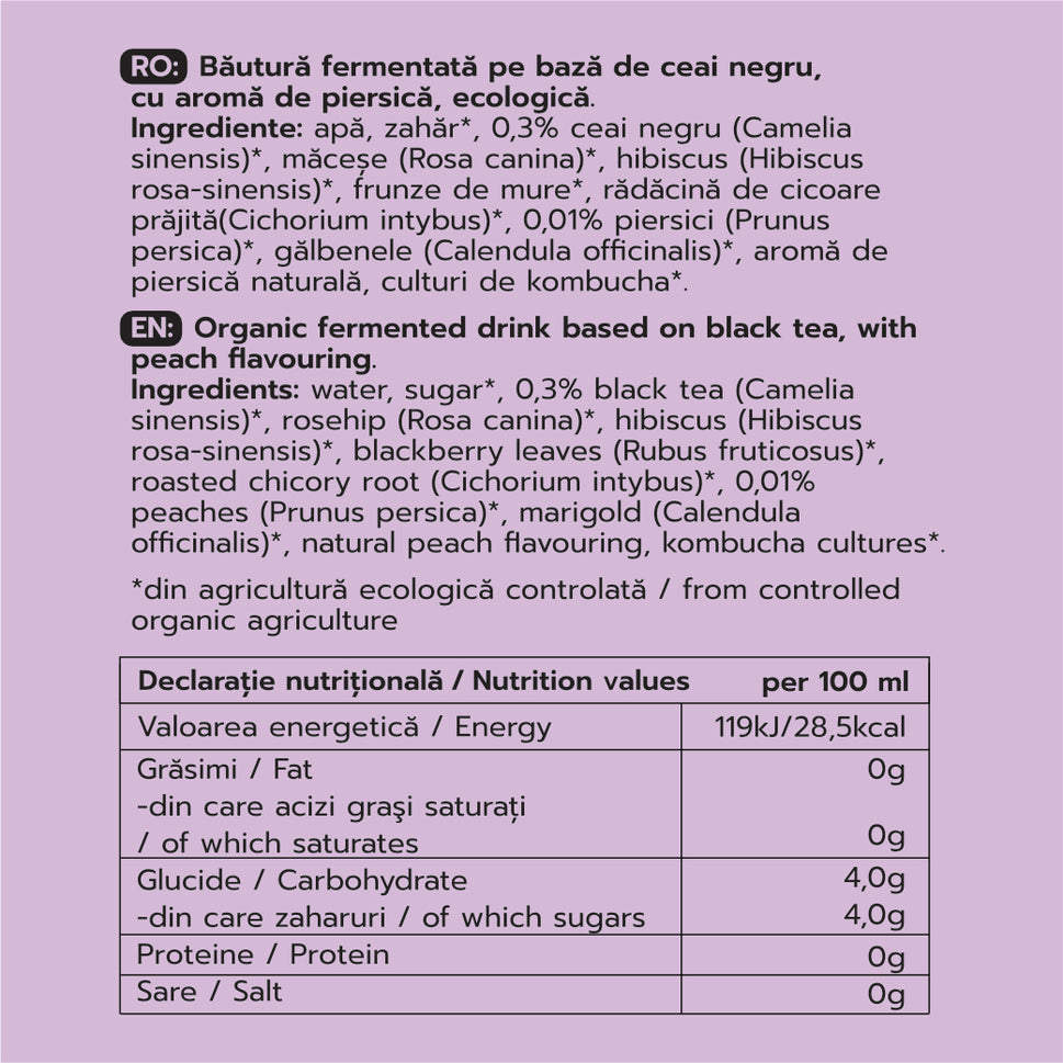 Pachet 24x Kombucha (2 gratuite) - 6 Arome (4x din fiecare sortiment) + Transport Gratuit