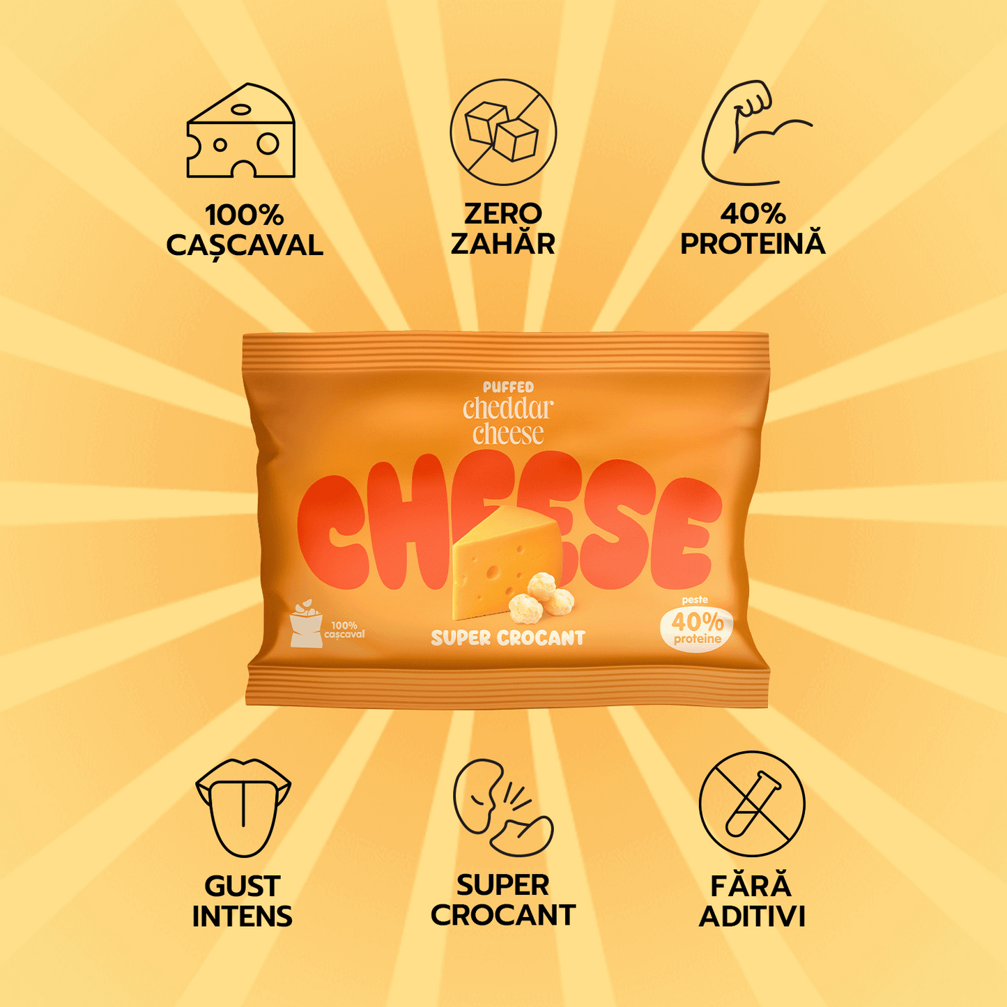 6 CRUNCHY PACK  pufuleți de cașcaval Cheddar