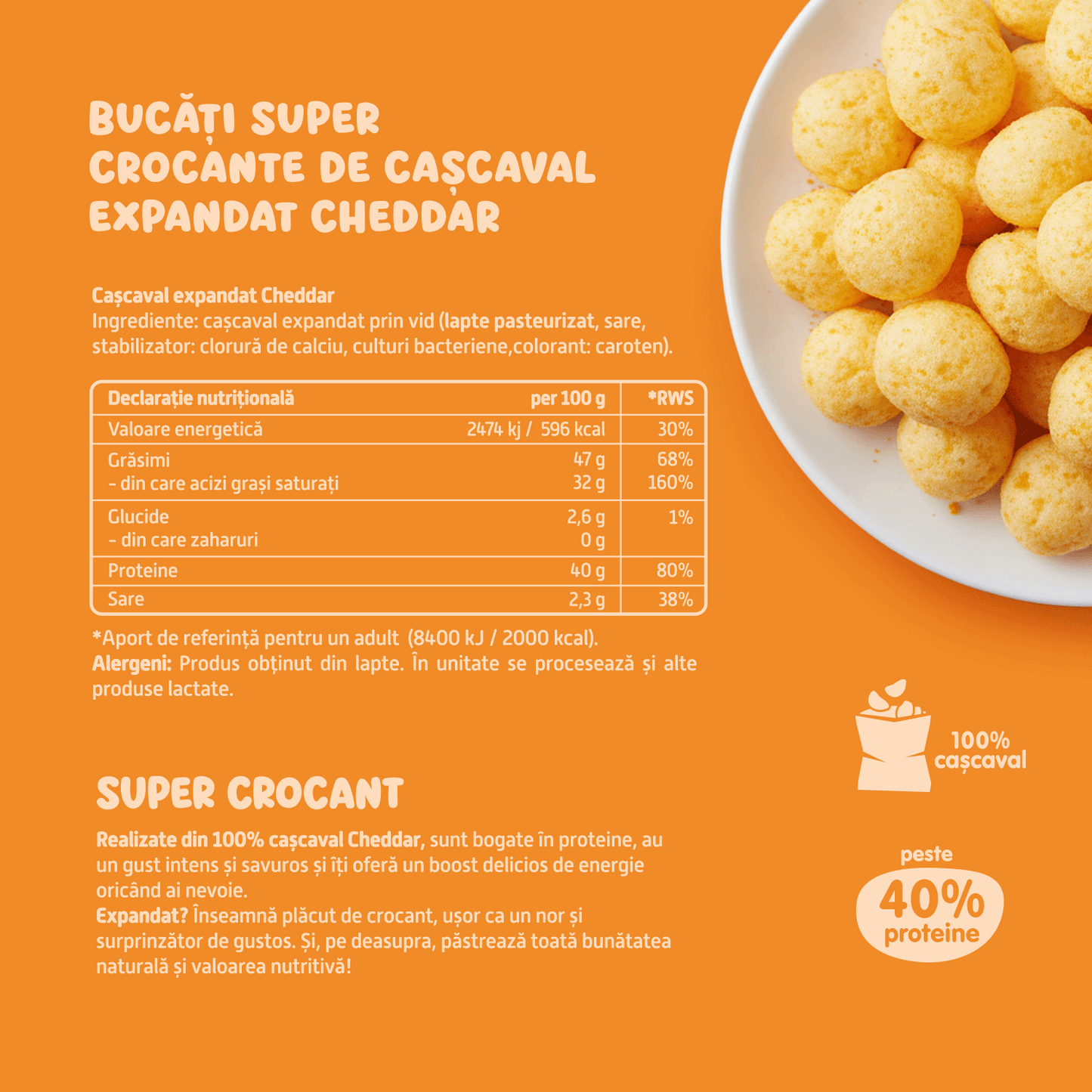 6 CRUNCHY PACK  pufuleți de cașcaval Cheddar