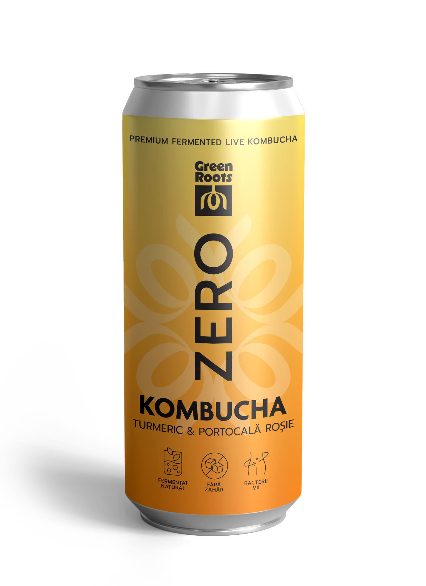 Kombucha ZERO zahar TURMERIC & PORTOCALĂ ROȘIE