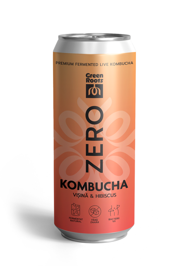 Kombucha ZERO zahar VIȘINĂ & HIBISCUS