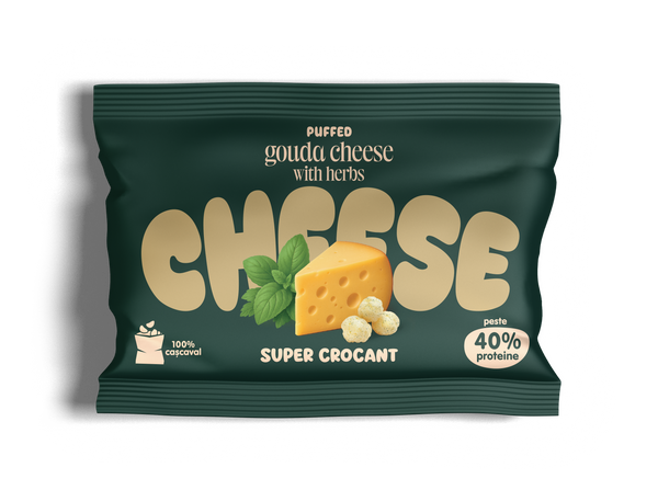 Puffs super crocante de cașcaval expandat Gouda cu ierburi