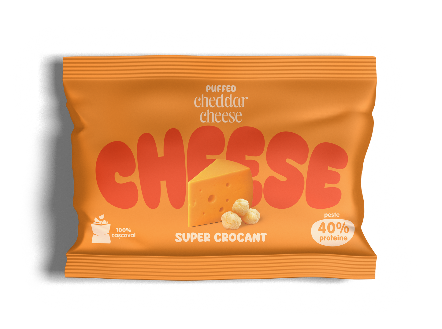 Puffs super crocante de cașcaval expandat Cheddar